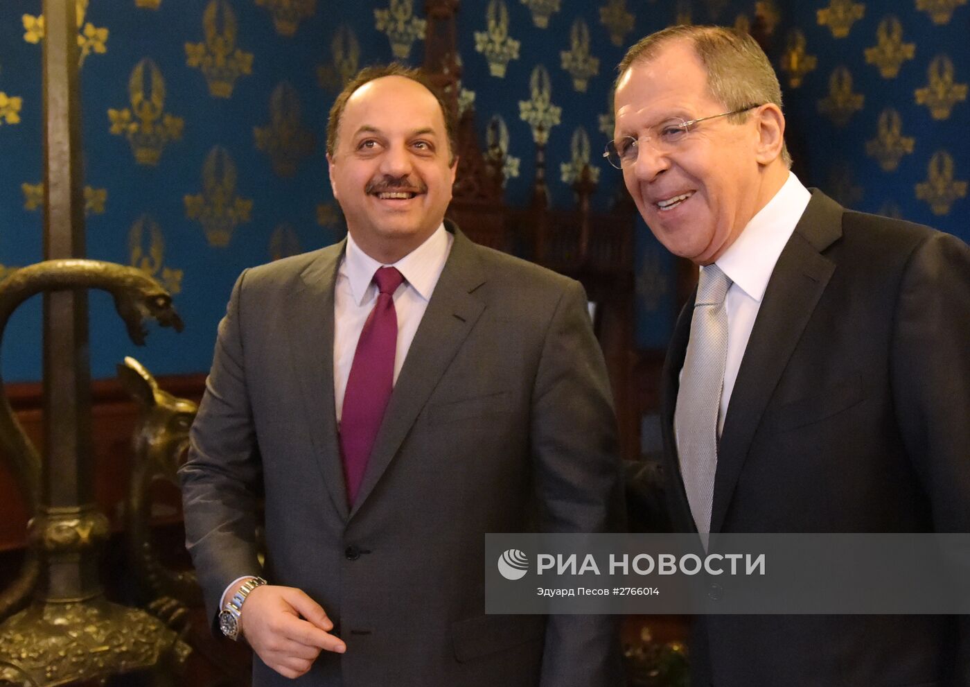 Министр иностранных дел России Сергей Лавров встретился с министром иностранных дел Катара Халедом Бен Мухаммеда Аль-Атыйи