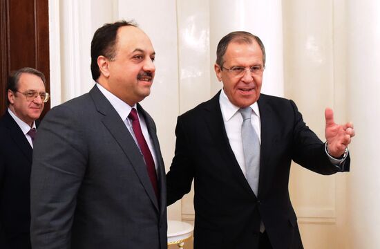 Министр иностранных дел России Сергей Лавров встретился с министром иностранных дел Катара Халедом Бен Мухаммеда Аль-Атыйи