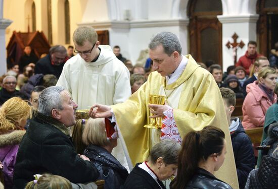 Празднование католического Рождества в Минске