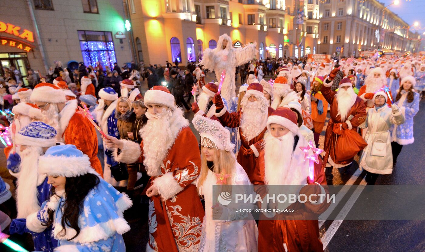 Шествие Дедов Морозов в Минске