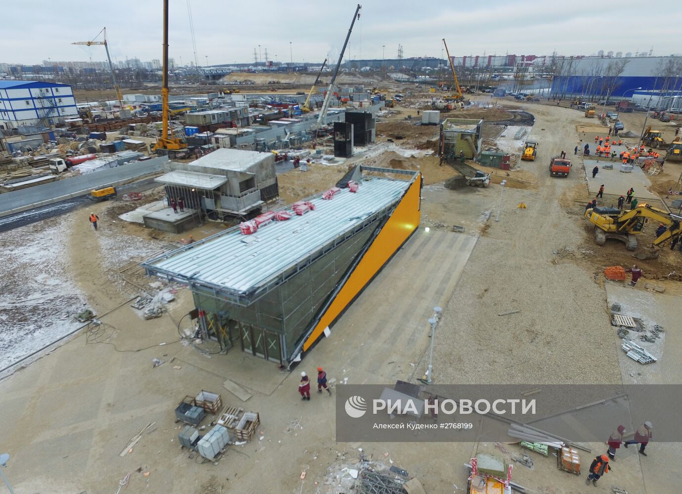 Строительство станции "Саларьево" Московского метро