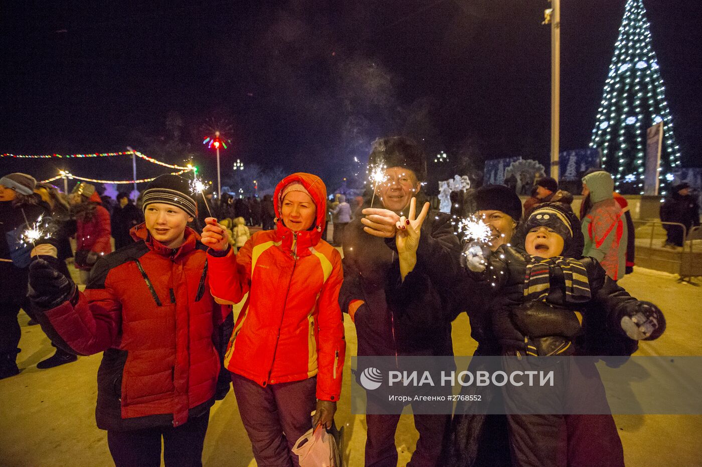 Празднование Нового года в городах России