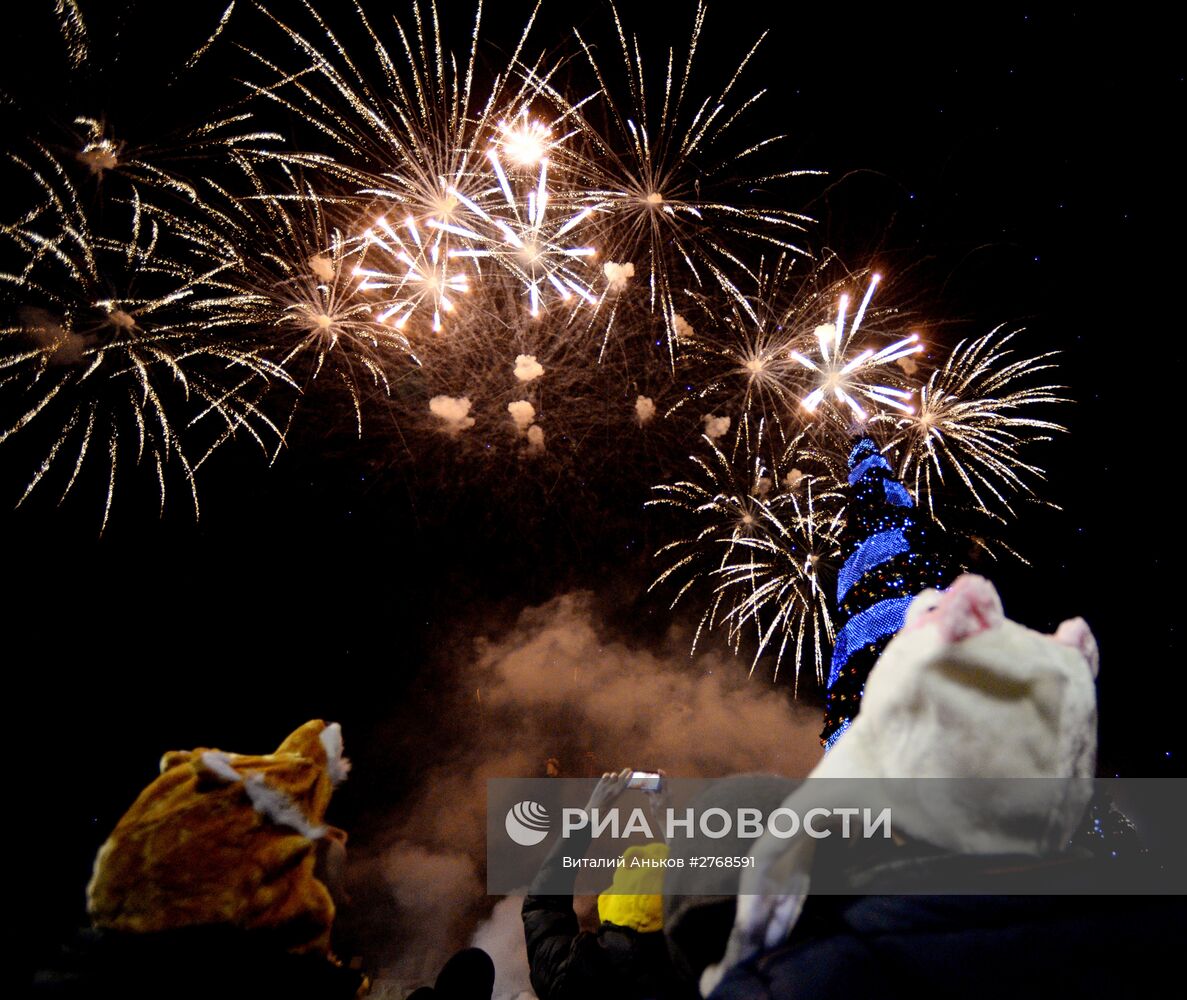 Празднование Нового года в городах России