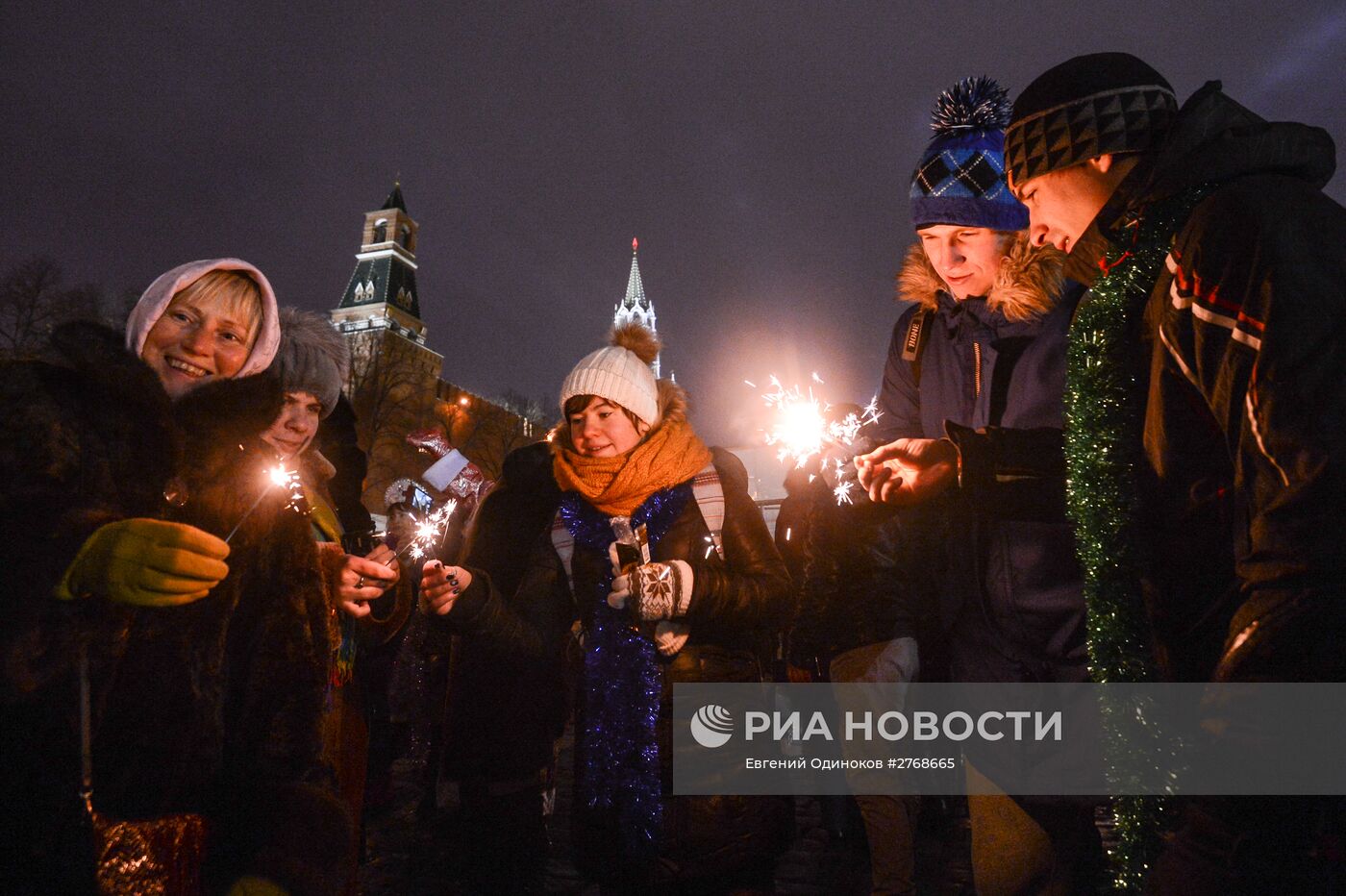 Празднование Нового года в Москве