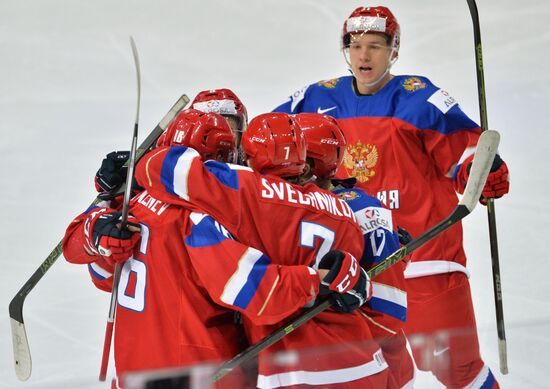 Хоккей. Молодежный чемпионат мира. Матч Россия - Финляндия