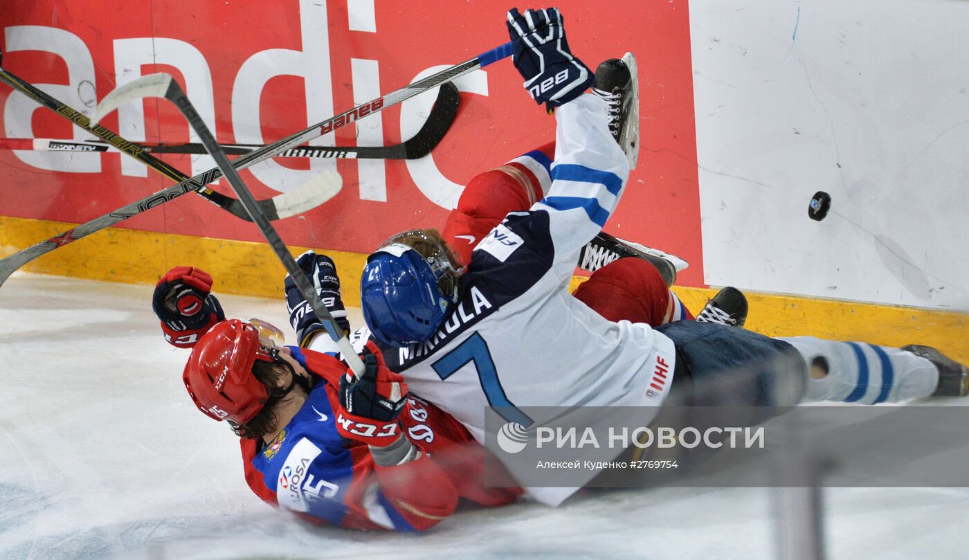 Хоккей. Молодежный чемпионат мира. Матч Россия - Финляндия