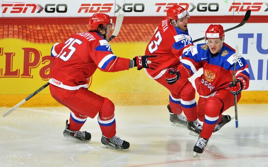 Хоккей. Молодежный чемпионат мира. Матч Россия - Финляндия