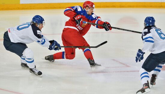 Хоккей. Молодежный чемпионат мира. Матч Россия - Финляндия