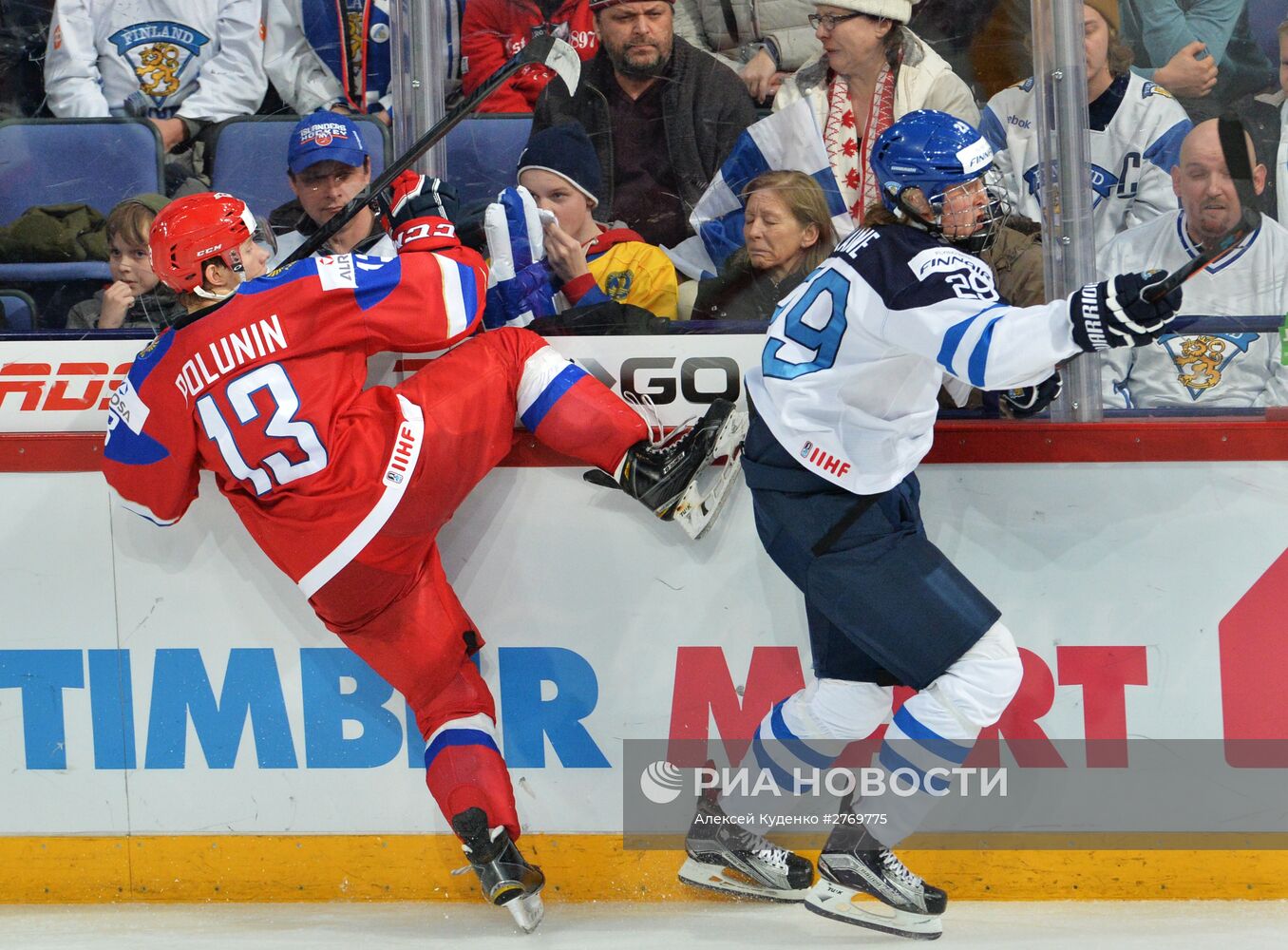 Хоккей. Молодежный чемпионат мира. Матч Россия - Финляндия