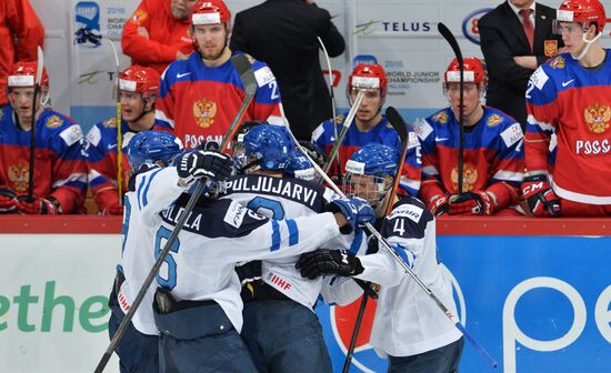 Хоккей. Молодежный чемпионат мира. Матч Россия - Финляндия