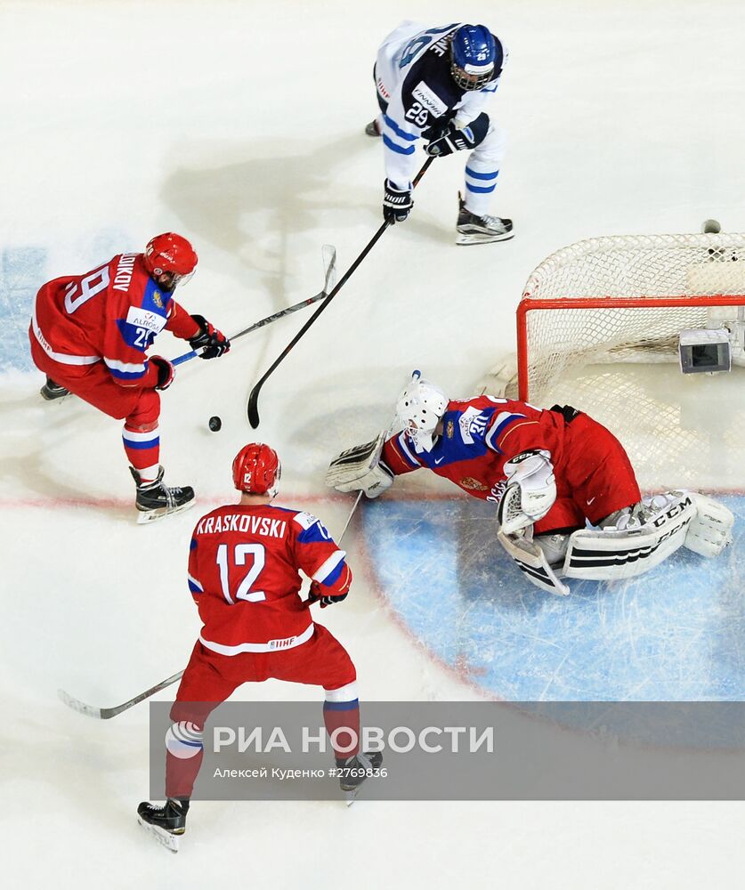 Хоккей. Молодежный чемпионат мира. Матч Россия - Финляндия