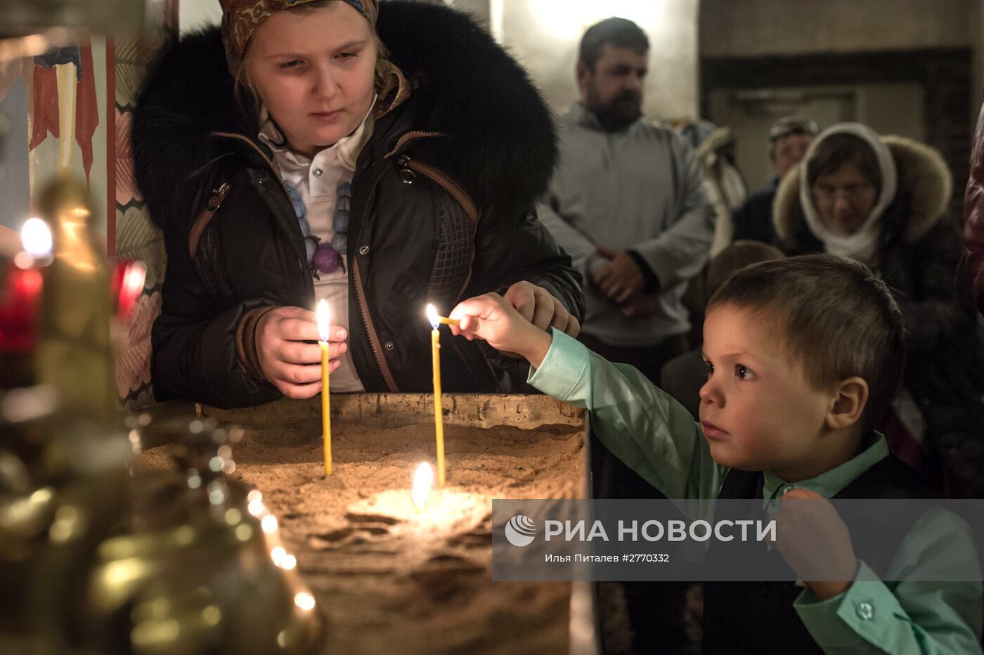 Рождественская служба в Храме Владимирской иконы Божьей Матери в селе Давыдово