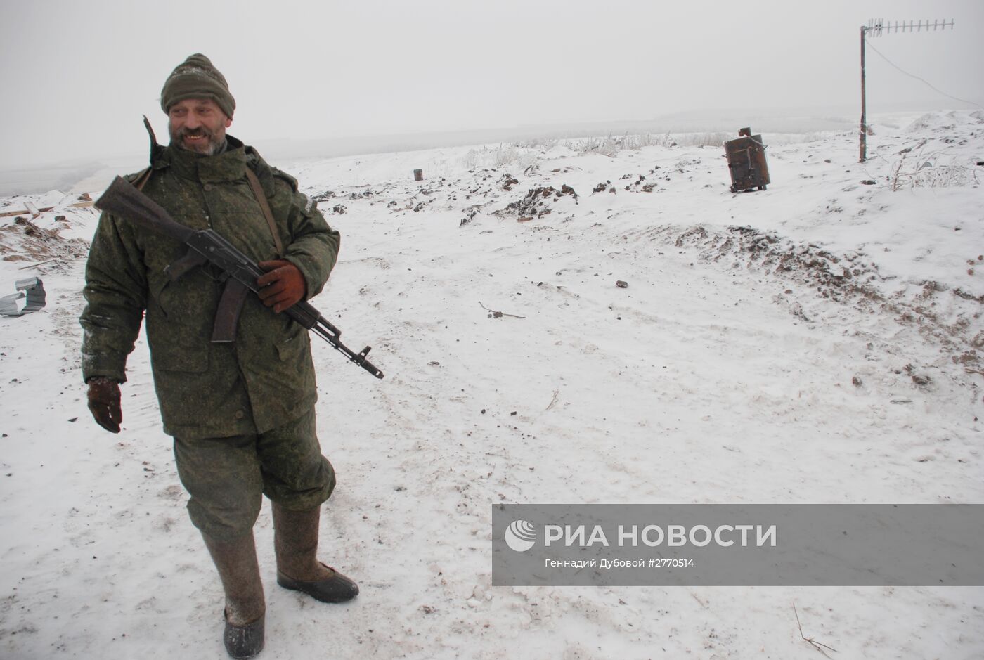 Бойцы ополчения ДНР на линии разграничения