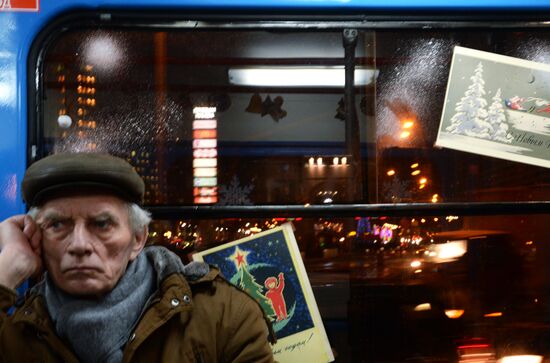 Новогодний трамвай в Москве