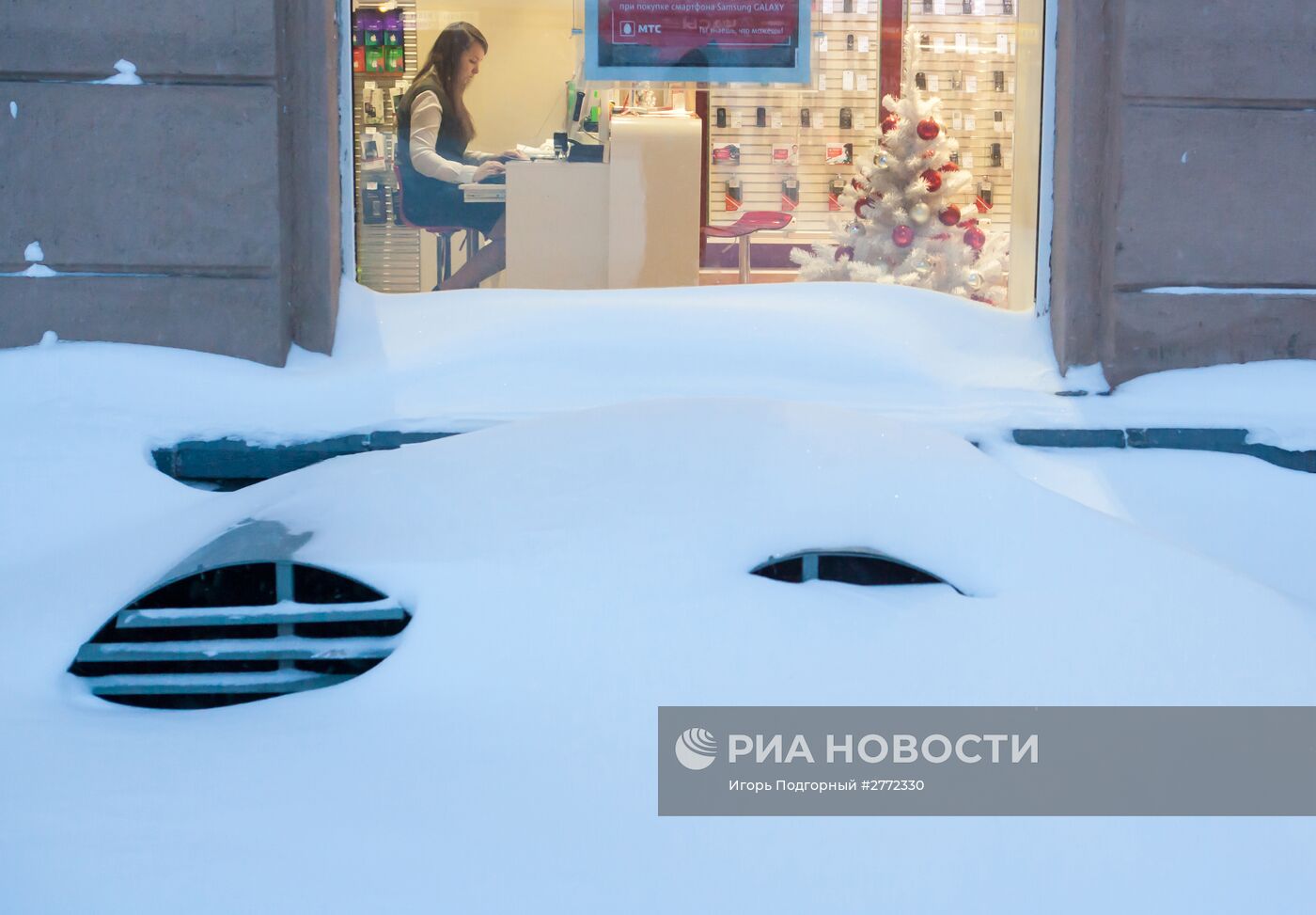 Снегопад в Карелии