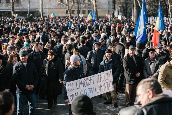 Акция протеста оппозиции в Молдавии