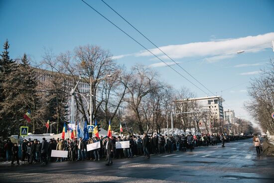 Акция протеста оппозиции в Молдавии