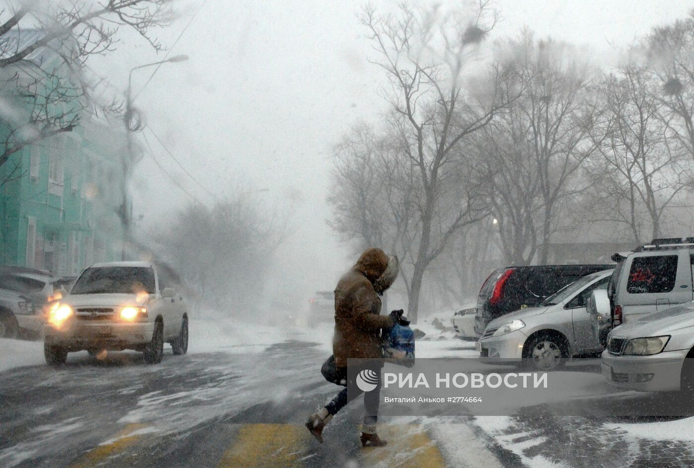 Снежный циклон во Владивостоке