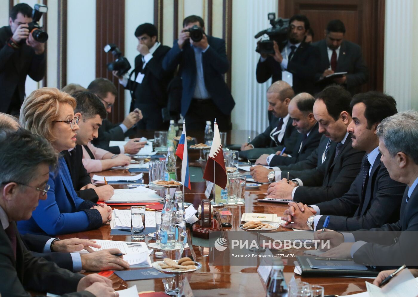 Встреча председателя Совета Федерации РФ В. Матвиенко с эмиром Катара Т.Б.Х.Аль Тани