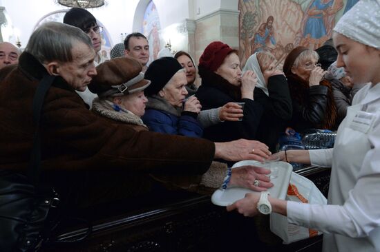 Патриаршее служение в Крещенский сочельник в храме Христа Спасителя