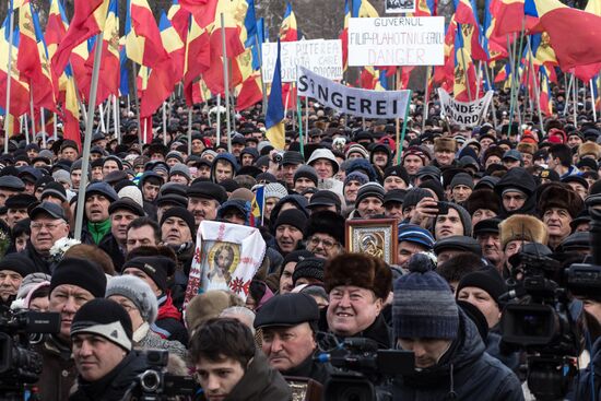 Акция протеста в Молдавии