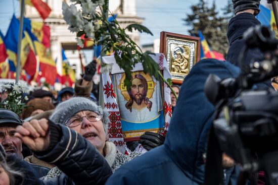 Акция протеста в Молдавии