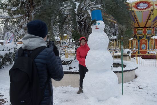 Парк ривьера сочи зимой