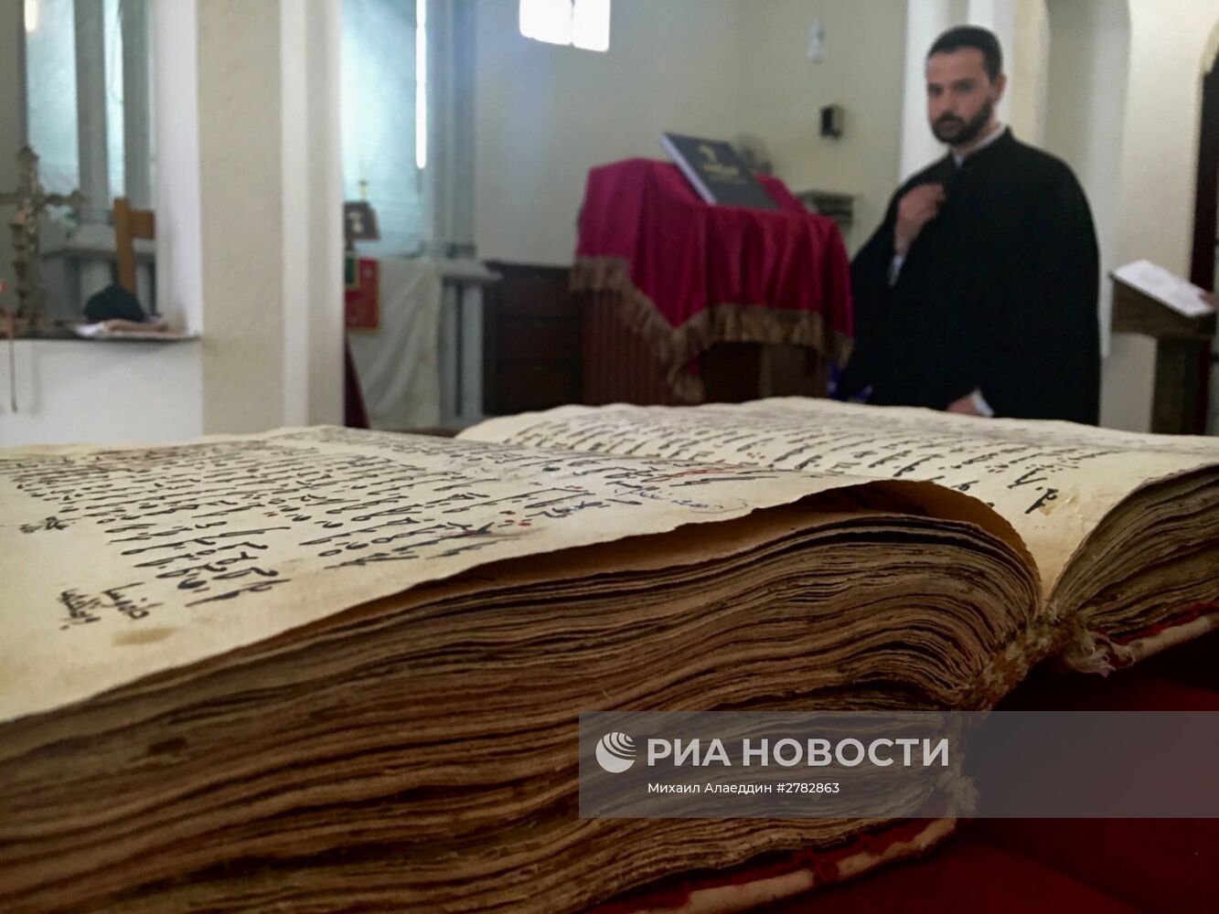 Сирийские ополченцы в христианской деревне Садад, провинция Хомс, Сирия