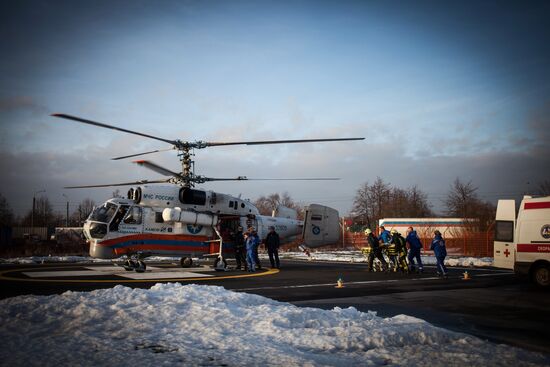 Санитарная эвакуация пострадавших в ДТП в Ленинградской области