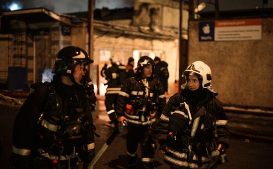 Пожар на швейном предприятии на востоке Москвы