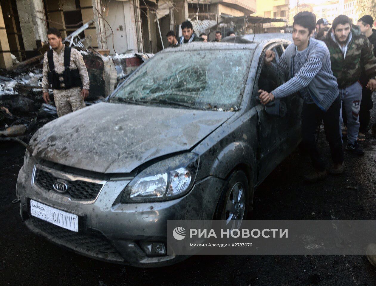 Последствия двойного теракта в шиитском квартале Саида Зайнаб в Дамаске