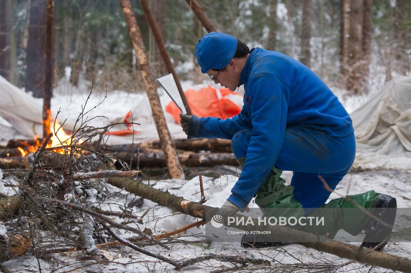 Экипаж МКС 54/55 провел тренировку по выживанию в зимнем лесу