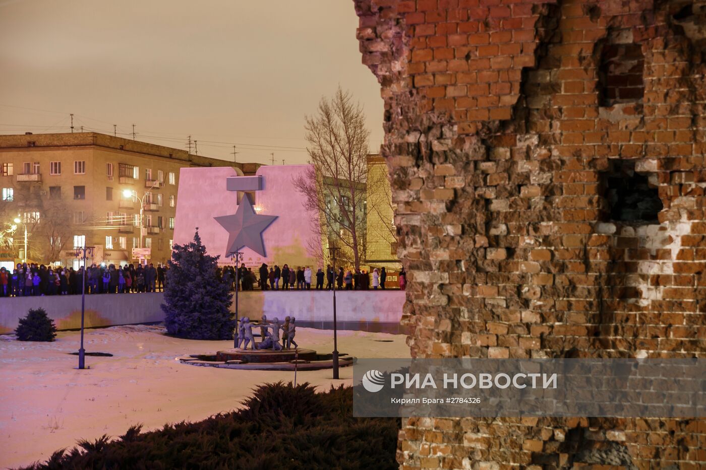 Видеоинсталляция "Сталинградский триумф" в честь 73-й годовщины победы в Сталинградской битве
