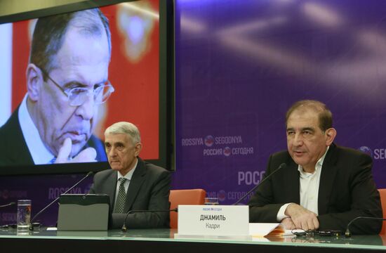 Пресс-конференция участника межсирийских переговоров в Женеве Кадри Джамиля