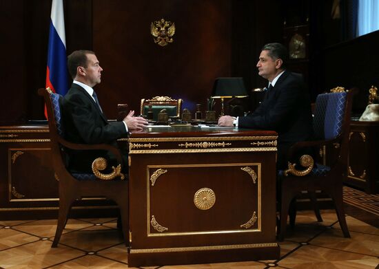 Премьер-министр РФ Д. Медведев встретился с председателем коллегии ЕЭК Тиграном Саркисяном