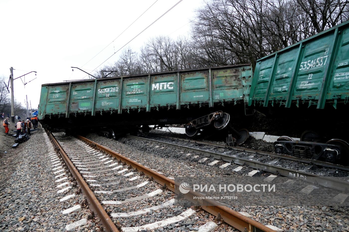 Подрыв ж/д путей на станции Ясиноватая в Донецкой области