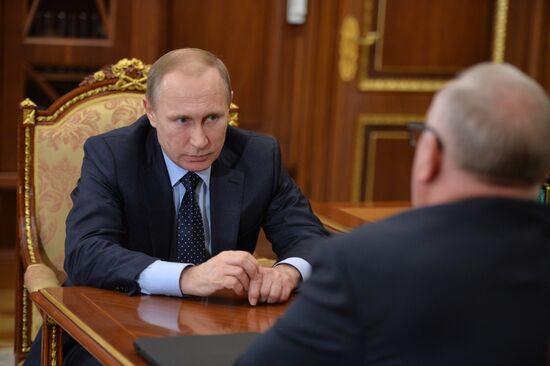 Рабочая встреча президента РФ В. Путина с главой Республики Алтай А. Бердниковым