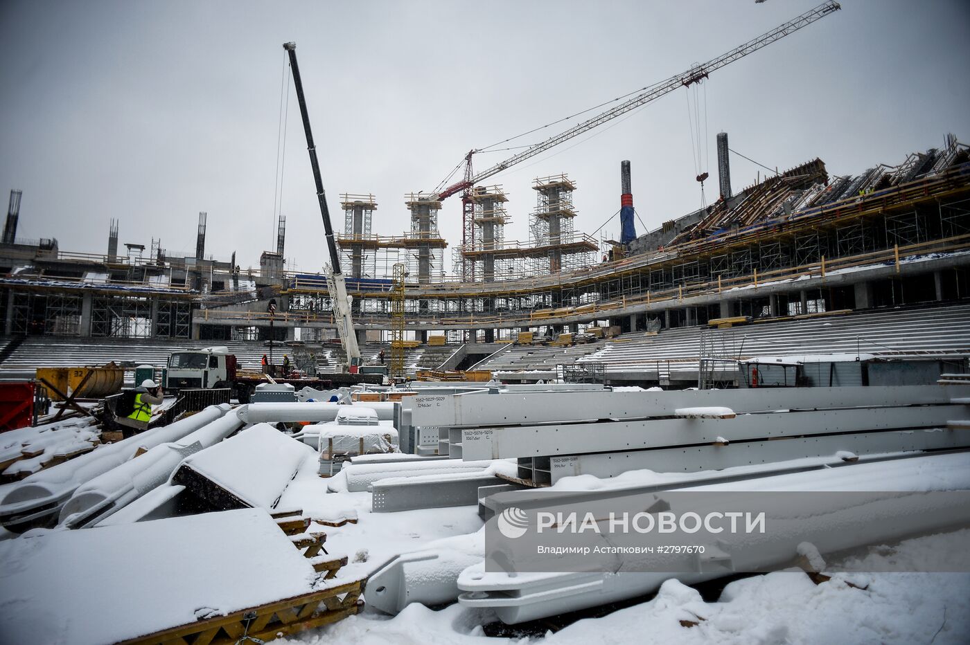 Строительство стадиона "Динамо"