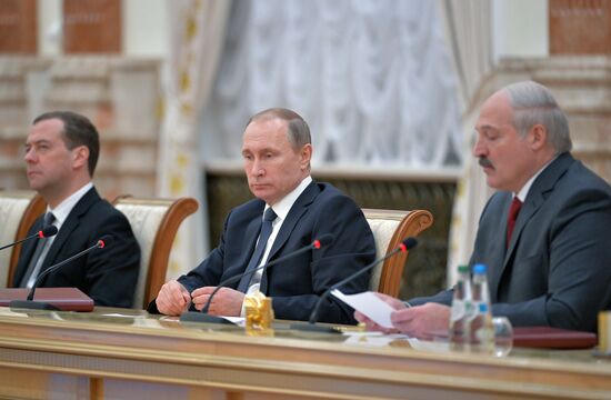 Заседание Высшего Государственного Совета Союзного государства России и Белоруссии