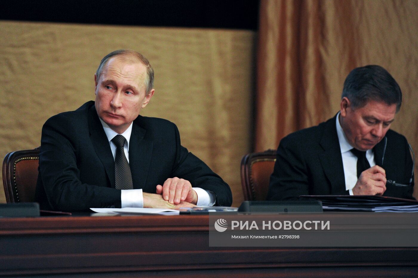 Президент РФ В. Путин принял участие в коллегии ФСБ