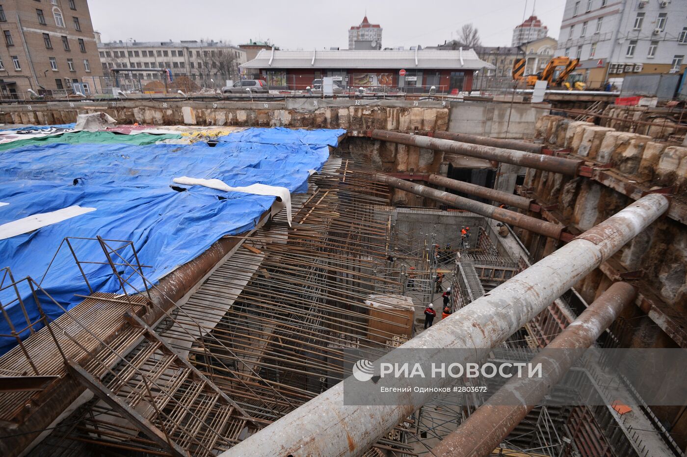 Строительство станции метро "Хорошевская" Третьего пересадочного контура