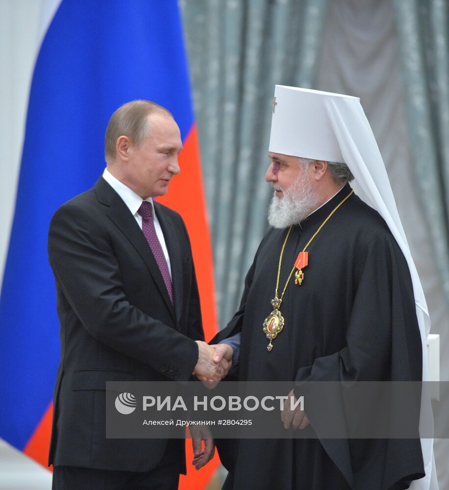 Вручение государственных наград президентом РФ В. Путиным в Кремле