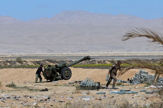 Боевые действия сирийской армии в окрестностях Пальмиры