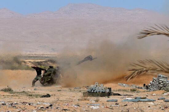 Боевые действия сирийской армии в окрестностях Пальмиры
