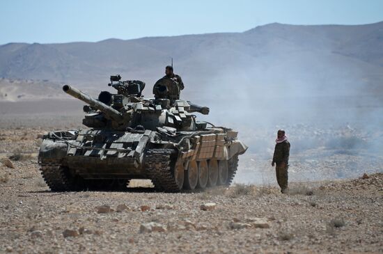 Боевые действия сирийской армии в окрестностях Пальмиры