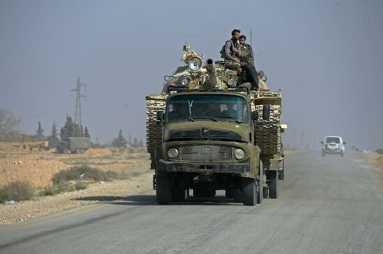 Боевые действия сирийской армии в окрестностях Пальмиры