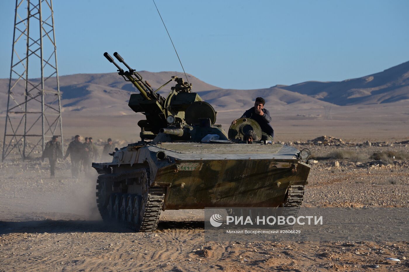 Боевые действия сирийской армии в окрестностях Пальмиры