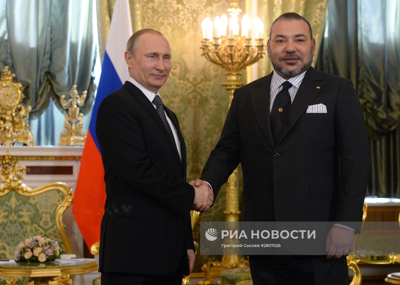Встреча президента РФ В. Путина с королем Марокко Мухаммедом VI
