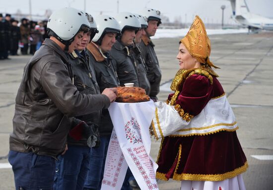 В Челябинскую область вернулись с авиабазы Хмеймим в Сирии три бомбардировщика Су-24М