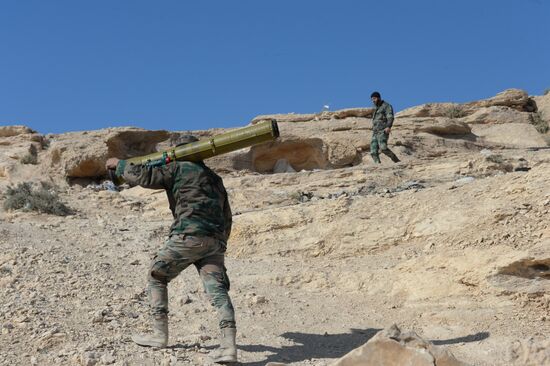 Позиции правительственной армии Сирии в окрестностях Пальмиры